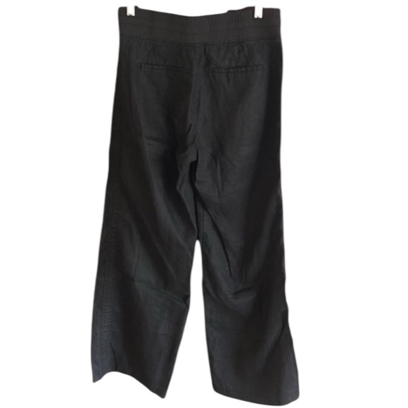 ATHLETA Cabo 100% Linen Wide-Leg Drawstring Pants in Black Size 10 -- COMFY!!! - Picture 6 of 8